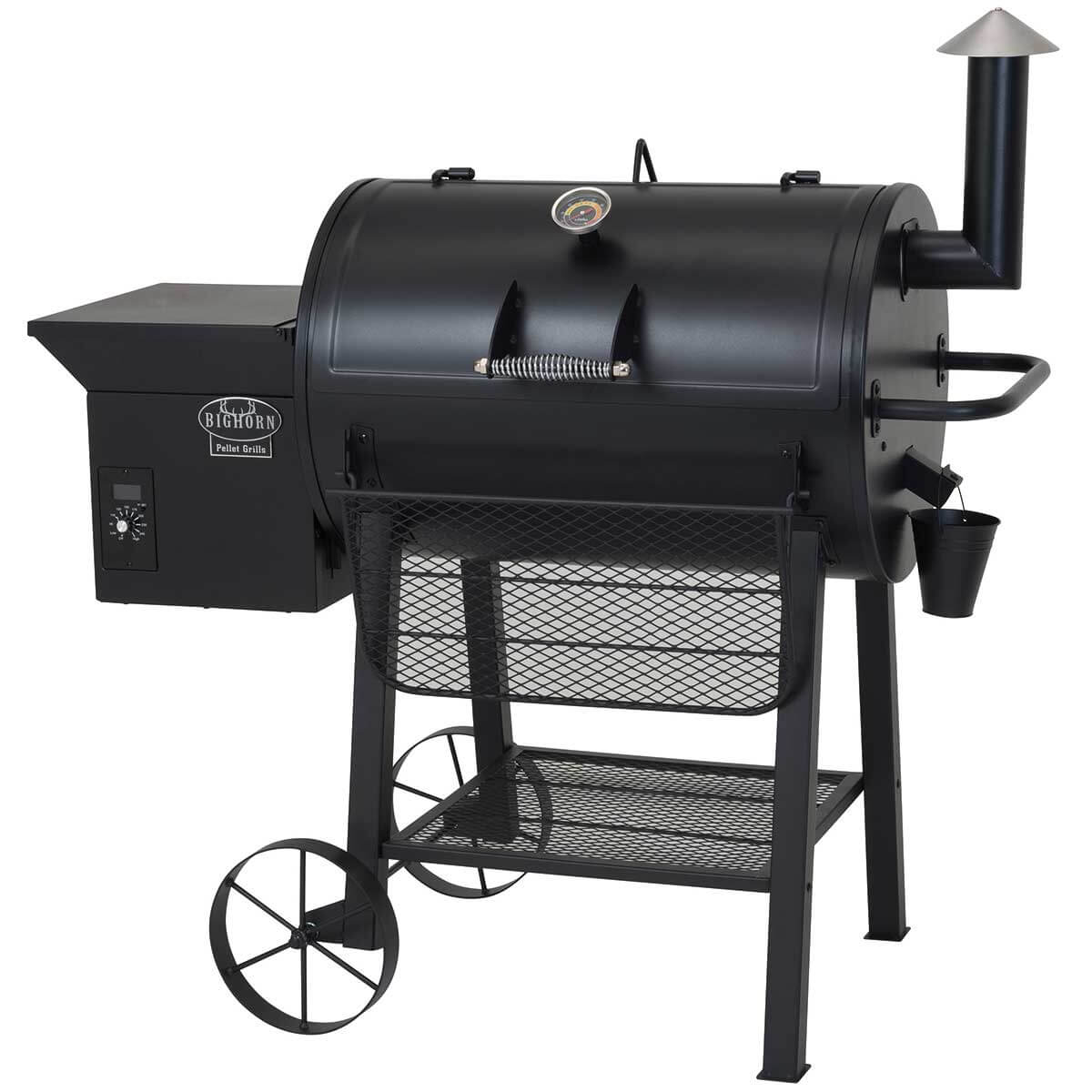 Lifestyle Big Horn Pellet Smoker and Grill - Glowing Flames