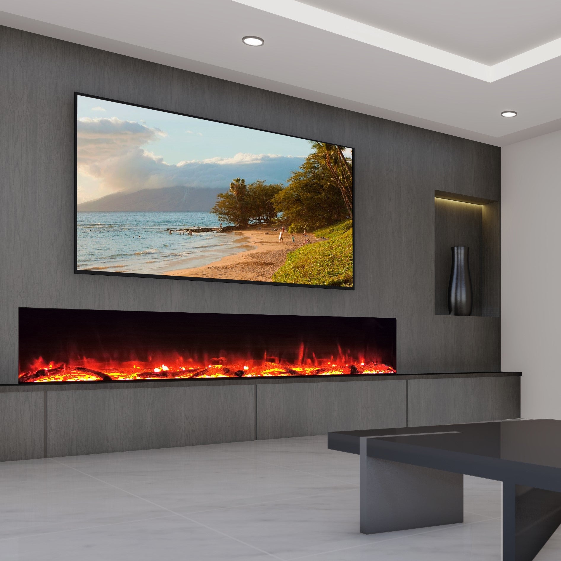 Advanced Fires Landscape Media Wall Electric Fire 🔥