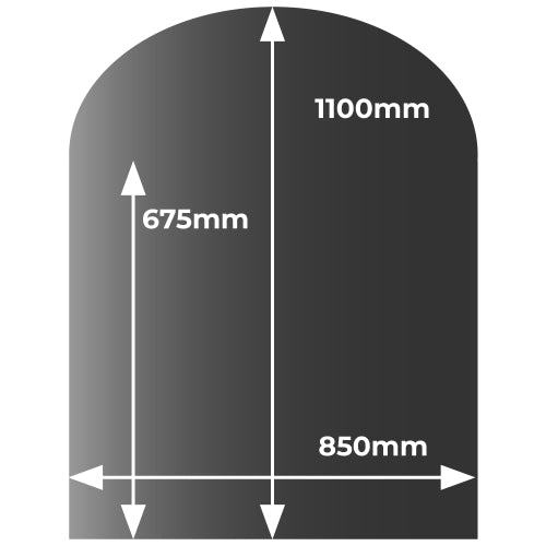 Semi-Circle Glass Hearth - 12mm x 1100mm x 850mm