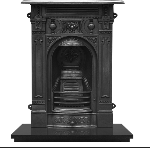 Victorian Small Cast Iron Combination Fireplace