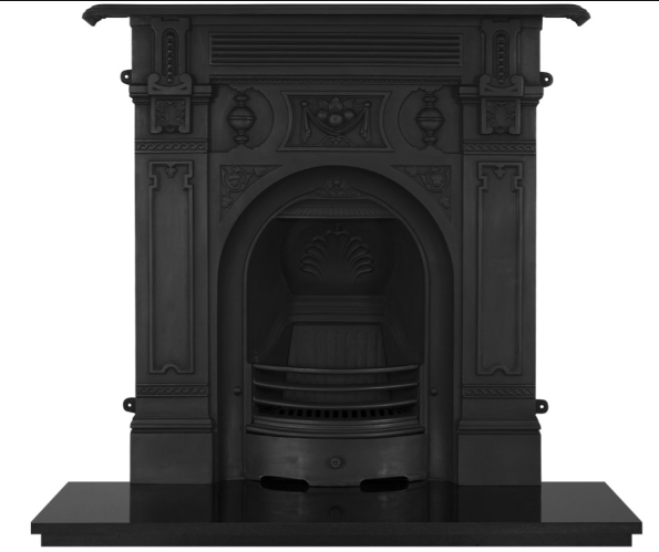 Victorian Large Cast Iron Combination Fireplace