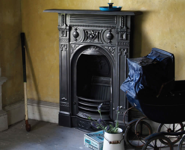 Victorian Small Cast Iron Combination Fireplace