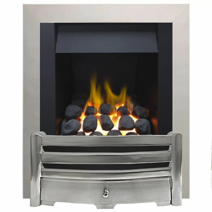 Altea Full depth Gas Fire with Brushed Steel Trim and Brushed Steel Fret🔥