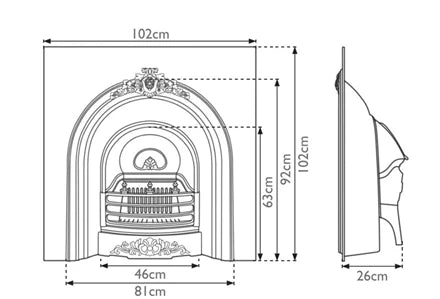 The Prince - Cast Iron Fireplace Black