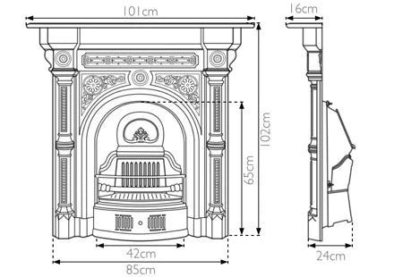 Tweed Cast Iron Combination Fireplace