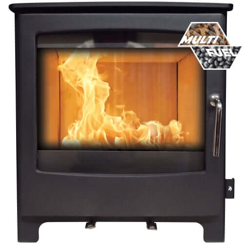 Mi-Flue Solway Large 8kW - Multifuel Stove - Glowing Flames