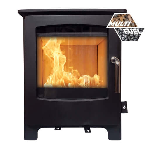 Mi-Flue Solway Small 4kW - Multifuel Stove - Glowing Flames