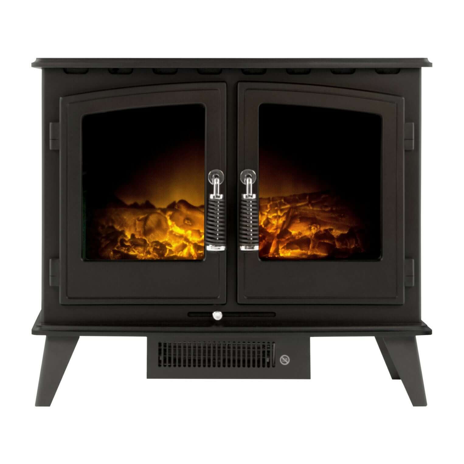 Adam Woodhouse Electric Stove in Black - Glowing Flame