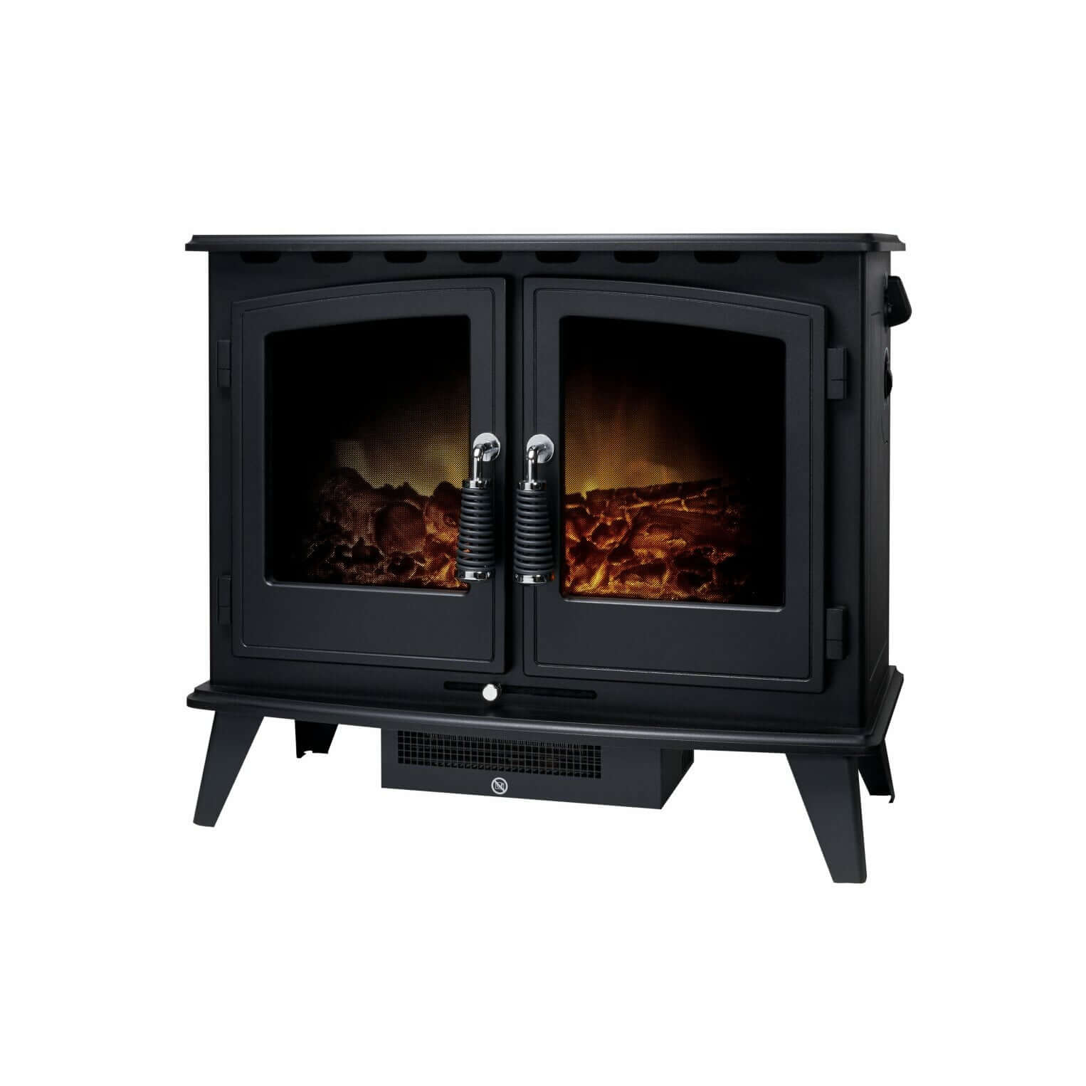 Adam Woodhouse Electric Stove in Black - Glowing Flame