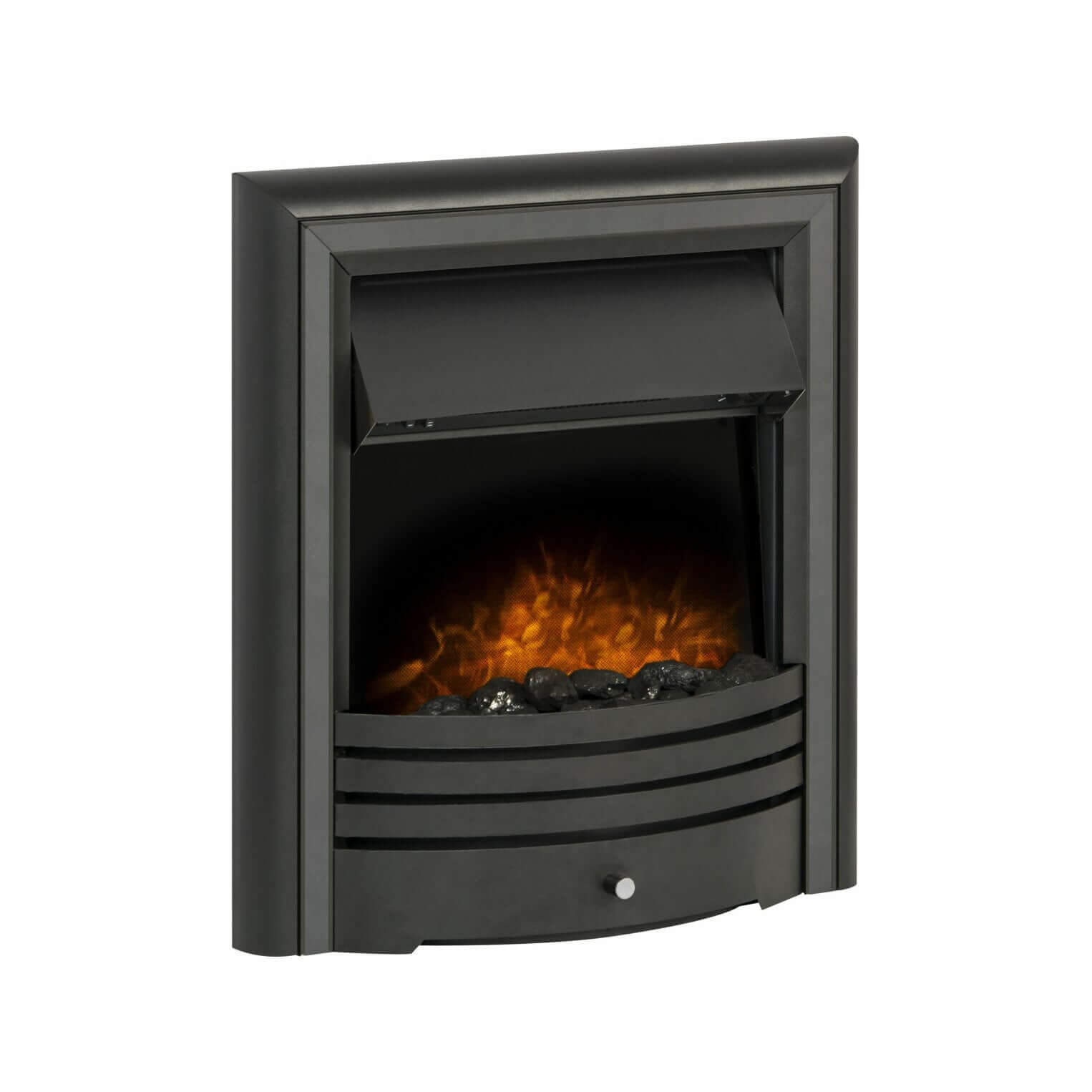 Adam Cambridge Coal Electric Fire - Black - Glowing Flame