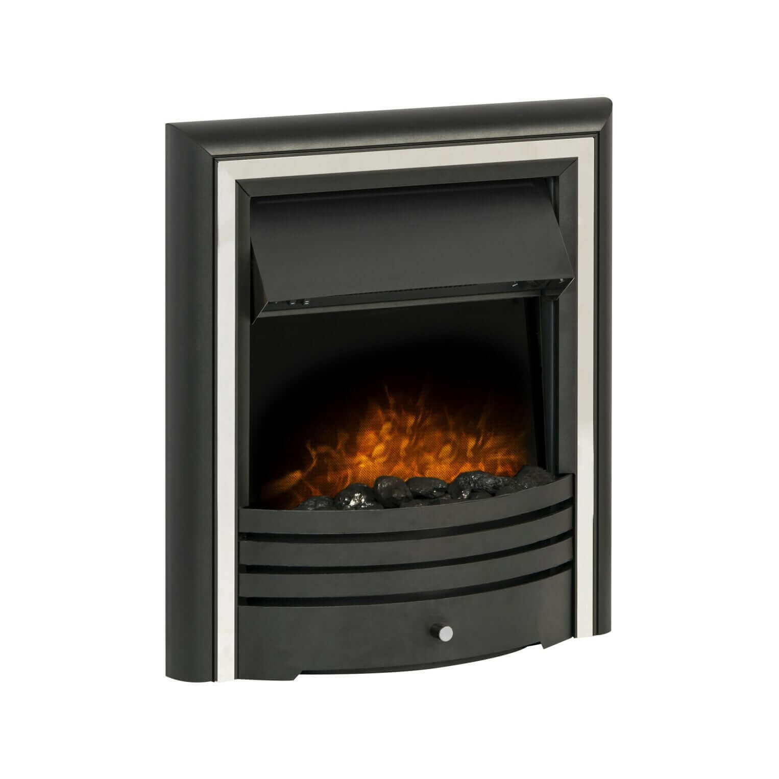 Adam Cambridge Coal Electric Fire in Black & Chrome