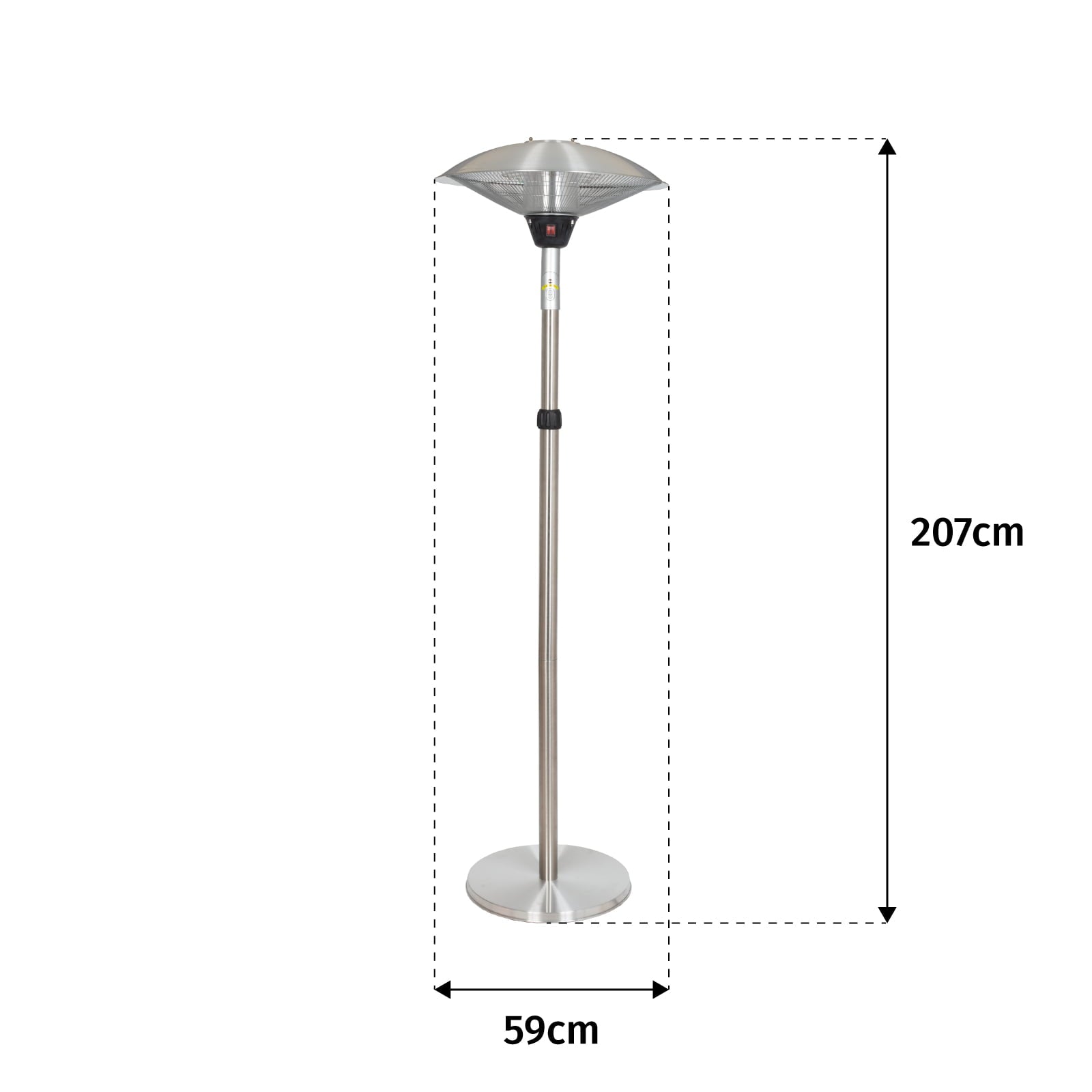 Adjustable Standing Heater Silver