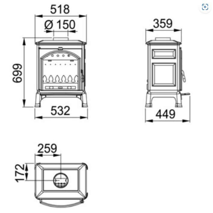 Bronpi Ordesa 9kw  Multifuel Stove