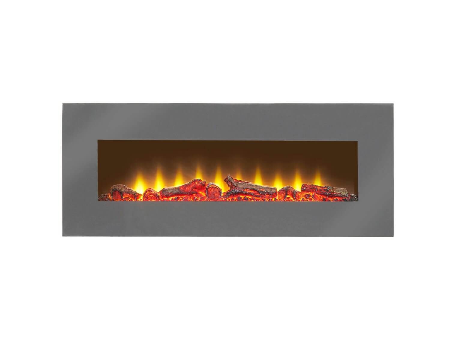 Sureflame WM-9505 Electric Wall Mounted Fire with Remote in Grey, 42 Inch - Glowing Flames