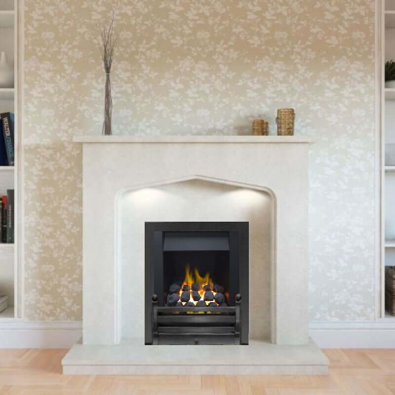 Daisy High Efficiency Coal Effect Gas Fire with Black Fret and Trim - Glowing Flames