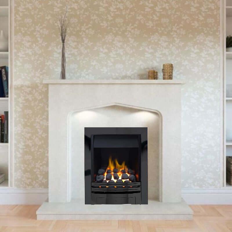 Glasson High Efficiency Coal Effect Gas Fire with Nickel Fret and Trim - Glowing Flames