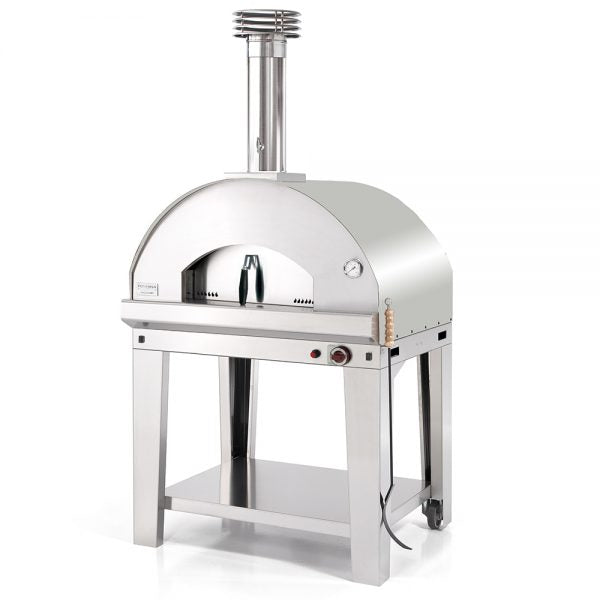Fontana Forni Mangiafuoco Stainless Steel Gas Pizza Oven Including Trolley