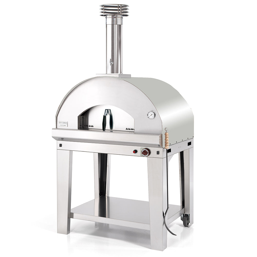 Fontana Forni Mangiafuoco Gas Pizza Oven Including Trolley - Stainless Steel