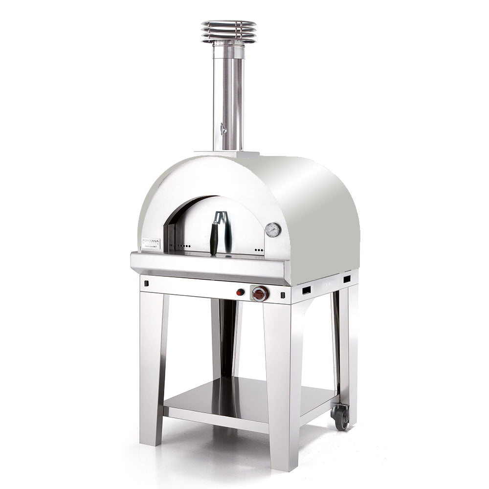 Fontana Forni Margherita Gas Pizza Oven Including Trolley - Stainless Steel
