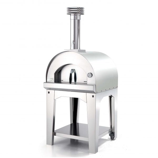 Fontana Forni Margherita Stainless Steel Wood Fired Pizza Oven Including Trolley