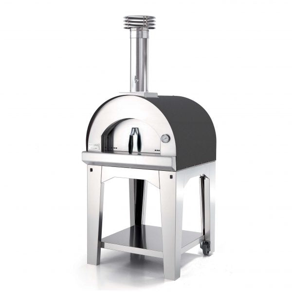 Fontana Forni Margherita Anthracite Wood Pizza Oven Including Trolley