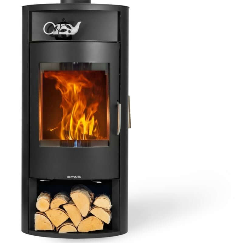 Opus Calypso Wood Burning Stove - Glowing Flame