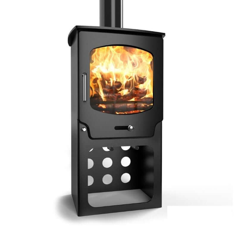 Saltfire ST-X5 Tall Multifuel Stove - Glowing Flame