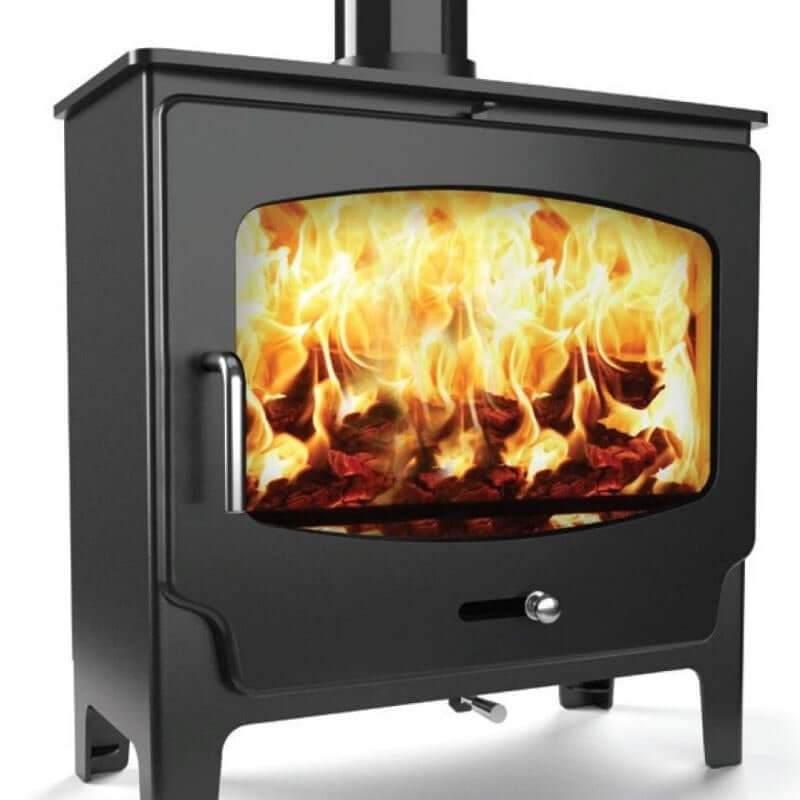 Saltfire ST-X Wide Wood Burning Stove - Glowing Flame