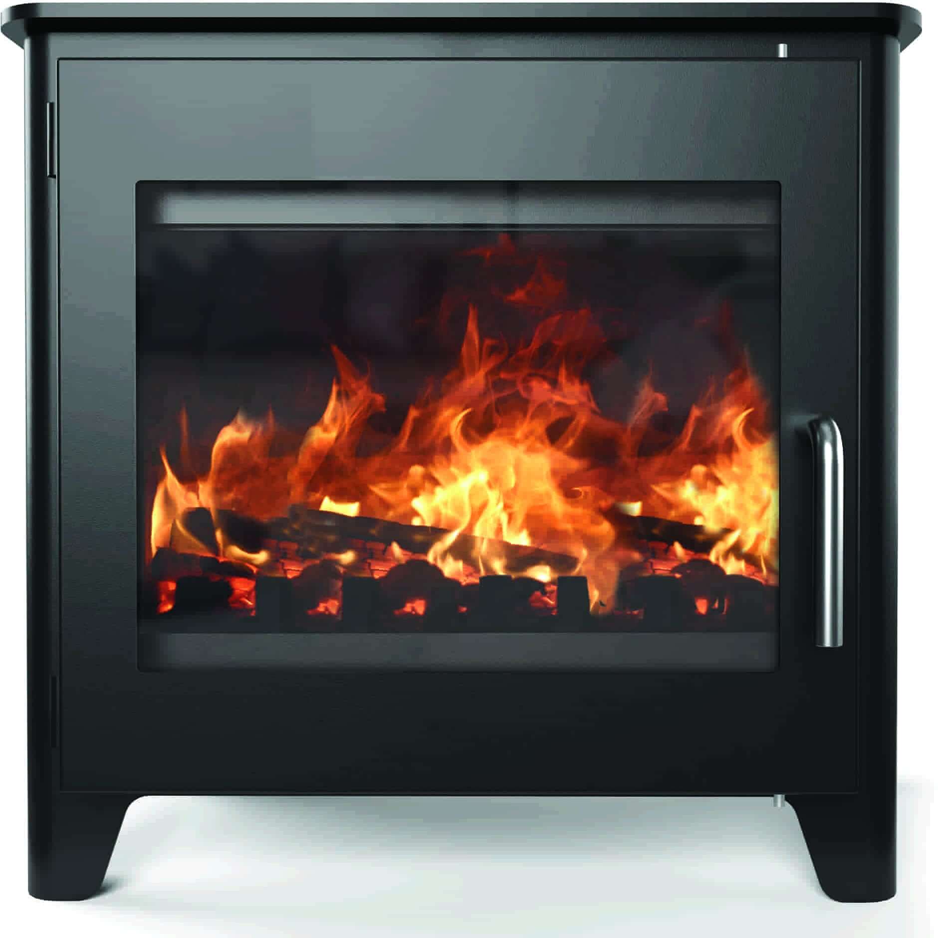 Saltfire ST-3 Wood Burning Stove - Glowing Flame