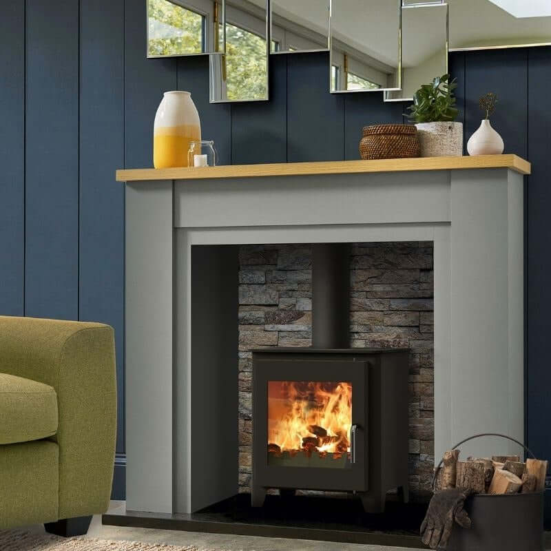 Saltfire ST-1 Vision Wood Burning Stove - Glowing Flame