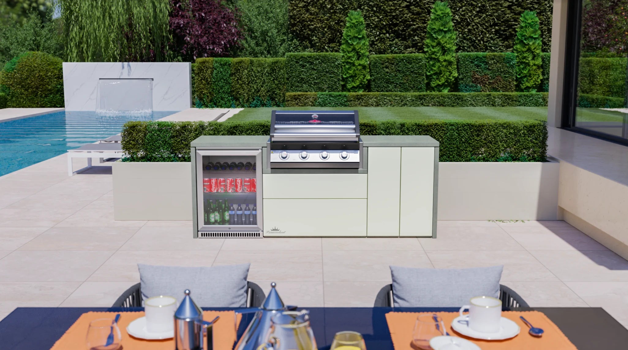 Harmony 4 Burner Alfresco Kitchen with Single Fridge