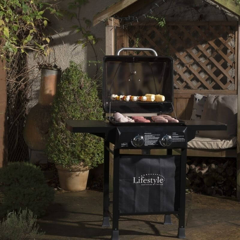 Lifestyle Cuba 2 Burner Gas Barbecue Grill - Glowing Flames