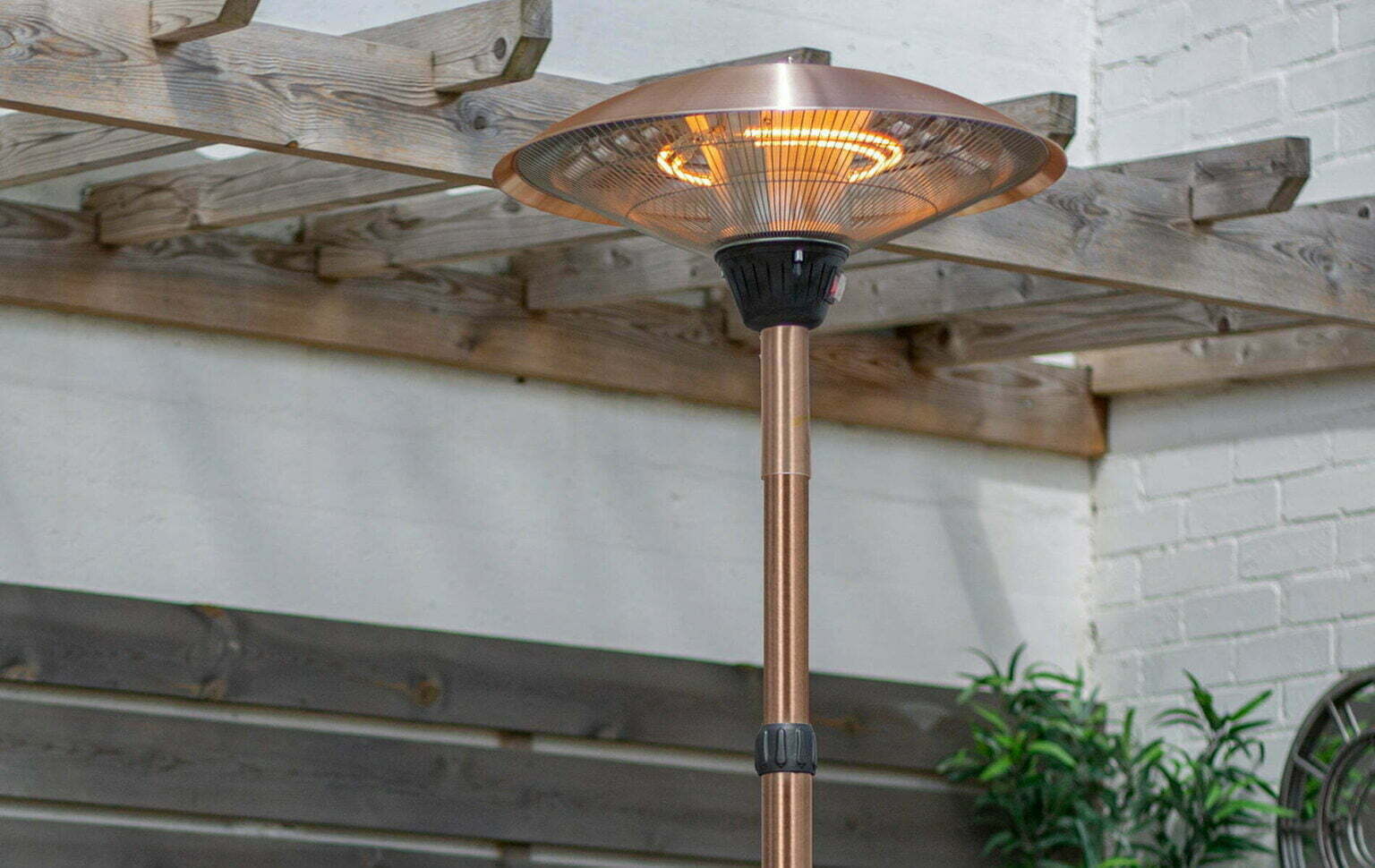 LaHacienda Adjustable Standing Patio Heater in Copper