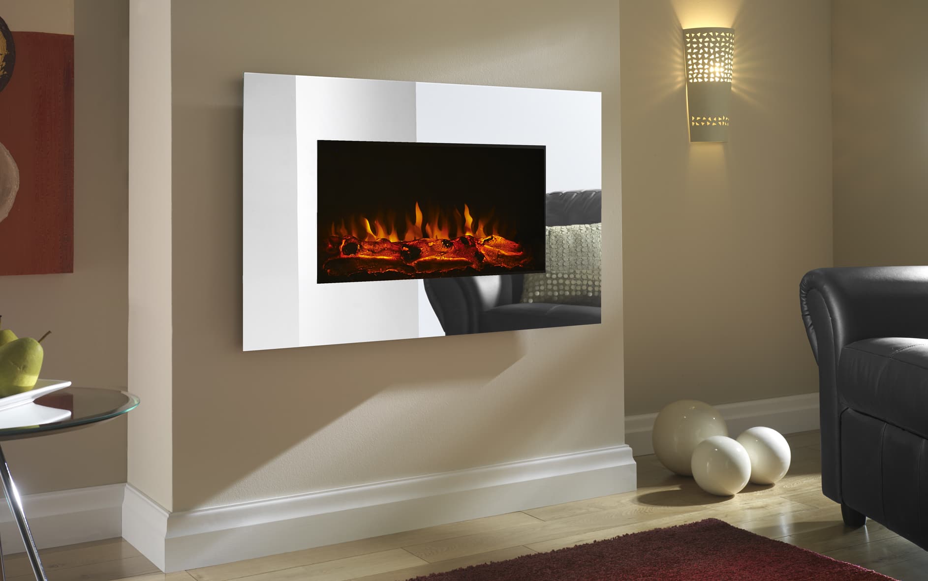 Eko Fires 1110 Mirrored - LED Wall Mounted Electric Fire