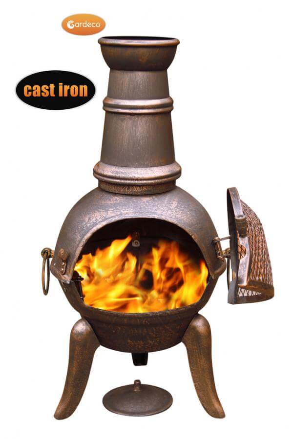 Granada medium cast iron chimenea - Glowing Flames