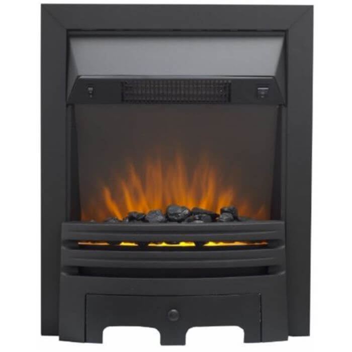Glasson Electric Fire with Black Fret and Trim - Glowing Flame