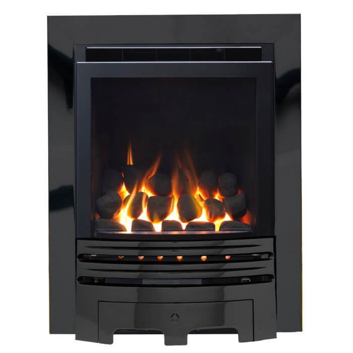 Glasson High Efficiency Coal Effect Gas Fire with Nickel Fret and Trim - Glowing Flame