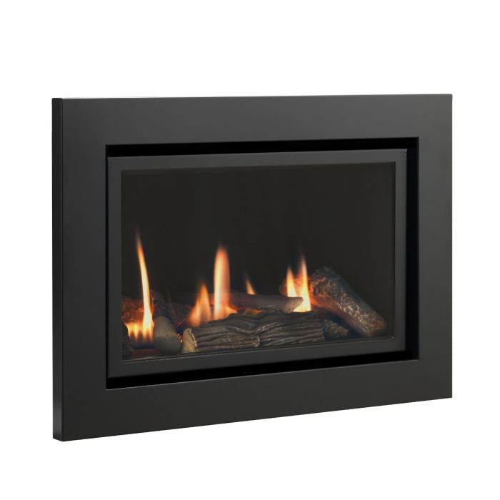 Sirocco Lakeland Black Gas Fire with Black Trim - Hole in the wall gas fire