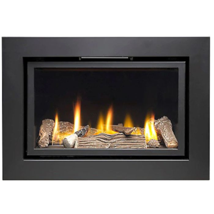 Sirocco Lakeland Black Gas Fire with Black Trim - Hole in the wall gas fire