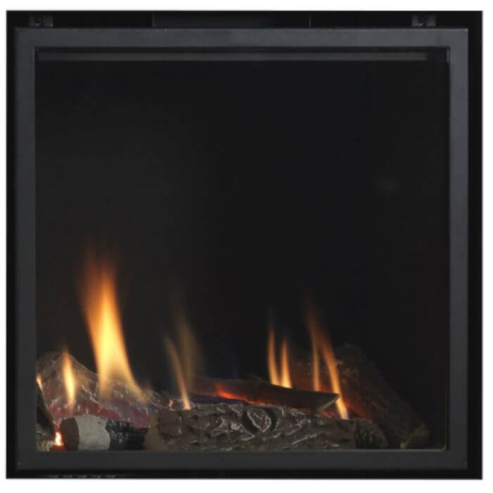 Sirocco Woodland Black Frameless Gas Fire with Remote Control - Hole in the wall gas fire