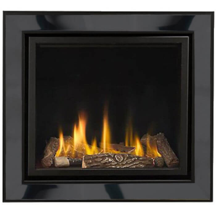 Sirocco Woodland Nickel Black Gas Fire with Remote Control - Hole in the wall gas fire