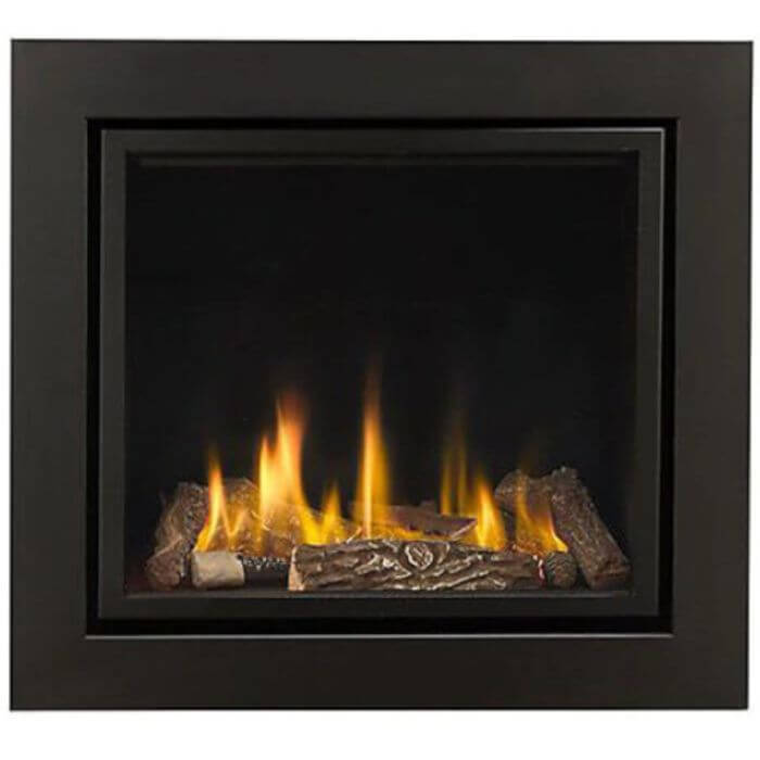 Sirocco Woodland Black Gas Fire with Black Trim - Hole in the wall gas fire