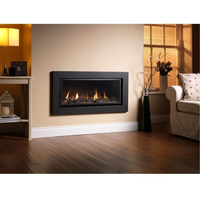 Sirocco Black Gas Fire with Slide Control - Hole in the wall gas fire
