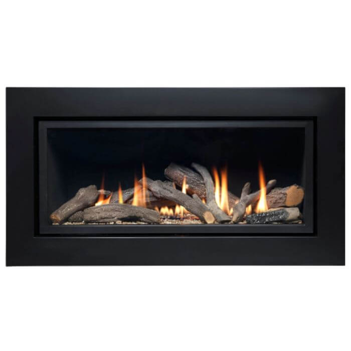 Sirocco Black Gas Fire with Slide Control - Hole in the wall gas fire