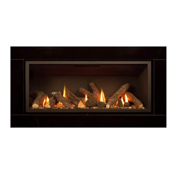 Sirocco Black Gas Fire with Glass Frame and Remote Control - Hole in the wall gas fire
